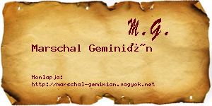 Marschal Geminián névjegykártya
